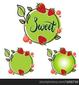 Sweet Circle Line Healthy Strawberry Fruit Frame Banner