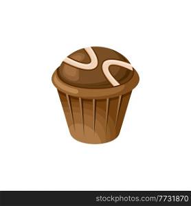 Sweet cupcake on a white background. Vector flat illustration.
