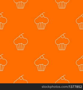 Sweet cupcake pattern vector orange for any web design best. Sweet cupcake pattern vector orange