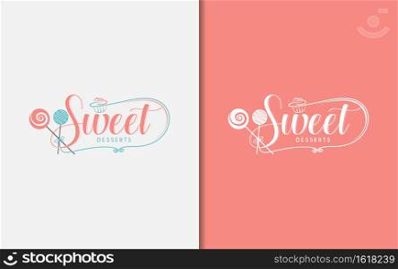 Sweet Dessert Food Logo Design. Graphic Design Element.