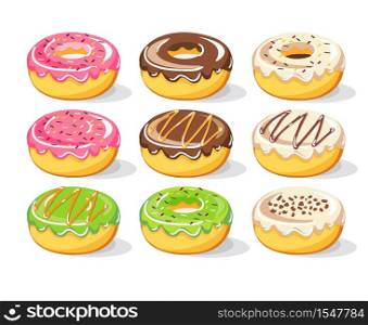 Sweet Donuts vector set collection, Vector Illustration