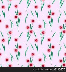 Sweet flower and tiny heart seamless pattern.