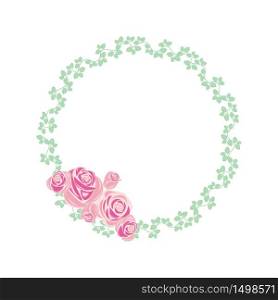 Sweet Flower Floral Wreath Frame Flat Illustration