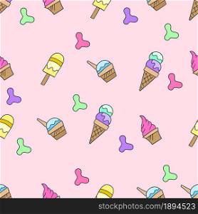 Sweet Food Ice cream doodle repeat pattern