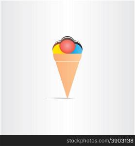 sweet fruit ice cream with chocolate icon design
