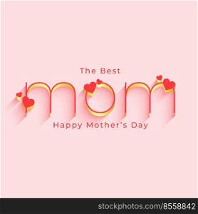 sweet happy mothers day elegant pink card design