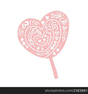 Sweet Heart Shaped Lollipop Candy Pink love flourish background. Simple Hand Drawn Heart Vector Illustration. Perfect As Wall Art, Valentine Gift Card, Poster Or Invitation.. Sweet Heart Shaped Lollipop Candy Pink love flourish background. Simple Hand Drawn Heart Vector Illustration. Perfect As Wall Art, Valentine Gift Card, Poster Or Invitation