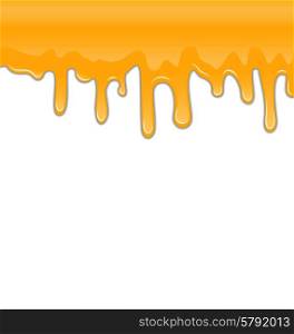 Sweet honey drips seamless vector. Illustration Texture of Sweet Honey Drips on White Background - Vector