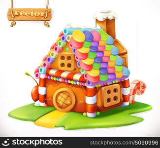 Sweet house. 3d vector icon