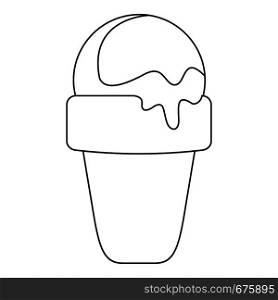 Sweet ice cream icon. Outline illustration of sweet ice cream vector icon for web. Sweet ice cream icon, outline style.