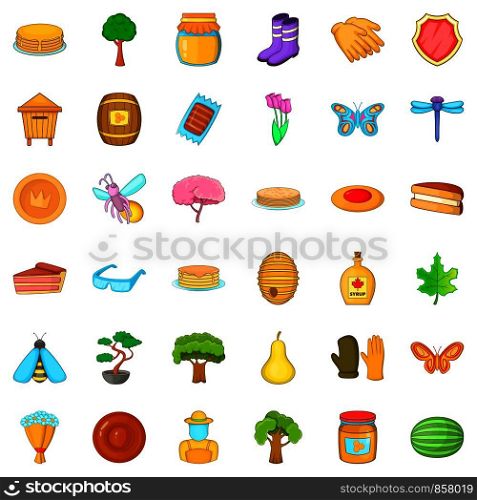 Sweet icons set. Cartoon style of 36 sweet vector icons for web isolated on white background. Sweet icons set, cartoon style
