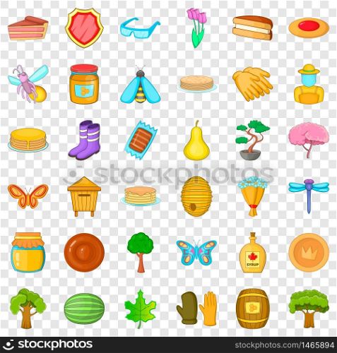 Sweet icons set. Cartoon style of 36 sweet vector icons for web for any design. Sweet icons set, cartoon style