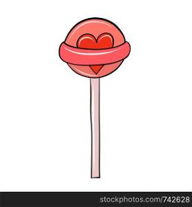sweet lollypop and heart for valentine day card design