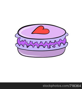 sweet macaroon and heart for valentine day card design