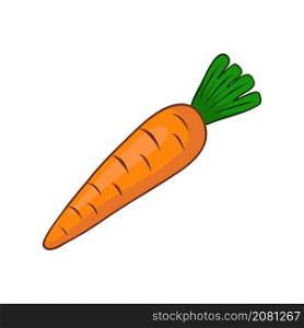 Sweet orange cartoon carrot on white