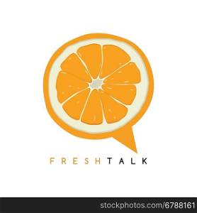 sweet orange fruit fresh talk. sweet orange fruit theme vector art illustration
