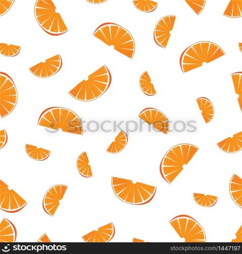 Sweet orange seamless pattern. Vector illustration of an orange on a white background. Juicy and alluring fruit. EPS 10.