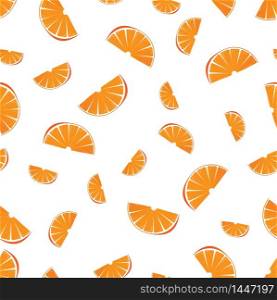 Sweet orange seamless pattern. Vector illustration of an orange on a white background. Juicy and alluring fruit. EPS 10.