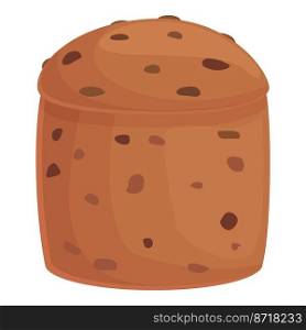 Sweet panettone icon cartoon vector. Italian bread. Cream easter. Sweet panettone icon cartoon vector. Italian bread