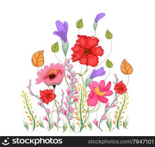 Sweet pea flowers, watercolor