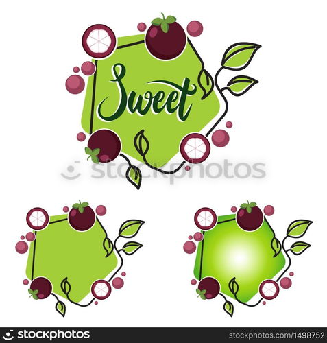 Sweet Pentagon Line Healthy Mangosteen Fruit Frame Banner