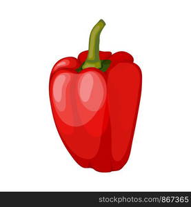 Sweet Pepper. Cartoon Glossy Design. Vector Illustration.