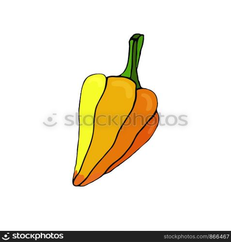 Sweet Pepper vector icon. Vegetable sticker. Ingredients for recipe book. Sweet Pepper vector icon. Vegetable sticker. Ingredients for recipe book.