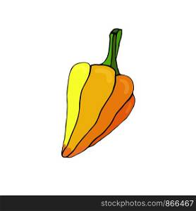 Sweet Pepper vector icon. Vegetable sticker. Ingredients for recipe book. Sweet Pepper vector icon. Vegetable sticker. Ingredients for recipe book.