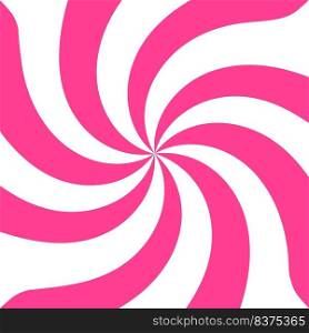 Sweet pink candy abstract spiral background. Vector illustration