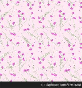 Sweet pink flower seamless pattern vector