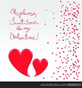 Sweet plea of valentine postcard concept illustration