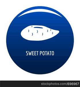 Sweet potato icon vector blue circle isolated on white background . Sweet potato icon blue vector