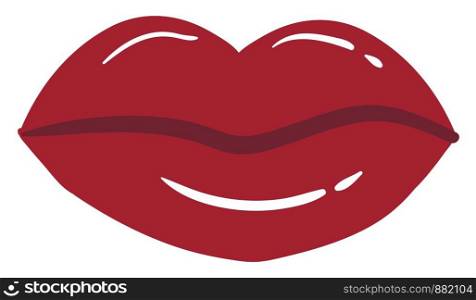 Sweet red lips, illustration, vector on white background.