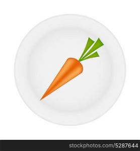Sweet tasty carrot on plate vector illustration