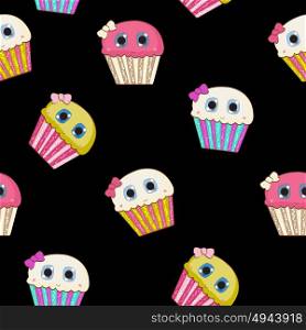 Sweet Tasty Cupcake Seamless Pattern Vector Illustration EPS10. Sweet Tasty Cupcake Seamless Pattern Vector Illustration