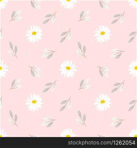 Sweet white flower seamless pattern vector