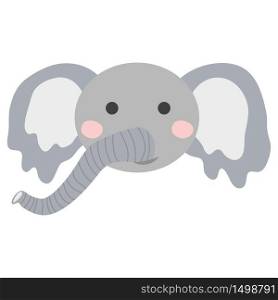 Sweetest baby elephant in the hat. illustration in Scandinavian style. Funny, cute poster.