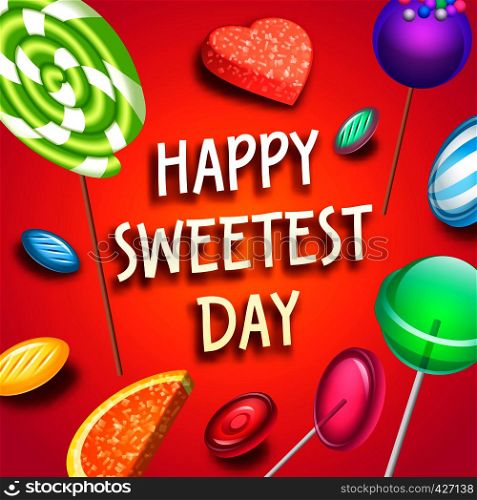 Sweetest candy day concept background. Isometric illustration of sweetest candy day vector concept background for web design. Sweetest candy day concept background, isometric style