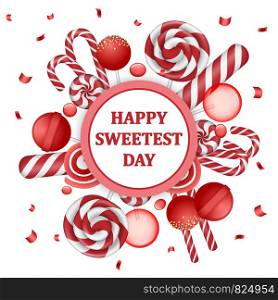 Sweetest day concept background. Realistic illustration of sweetest day vector concept background for web design. Sweetest day concept background, realistic style