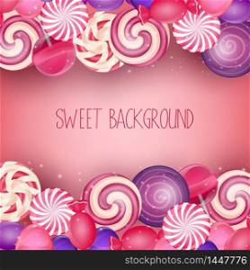 Sweets candies background .Vector