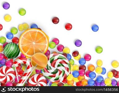 Sweets of candies on a white background.vector