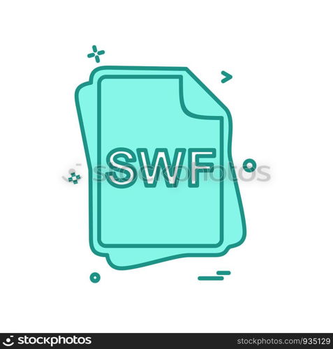 SWF file type icon design vector