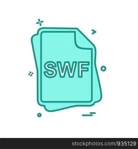 SWF file type icon design vector