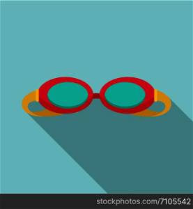 Swim glasses icon. Flat illustration of swim glasses vector icon for web design. Swim glasses icon, flat style