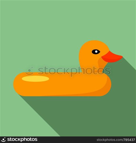 Swim ring duck icon. Flat illustration of swim ring duck vector icon for web design. Swim ring duck icon, flat style