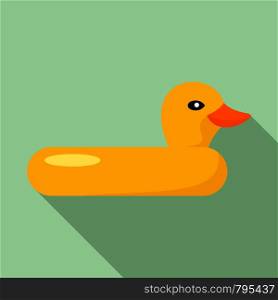 Swim ring duck icon. Flat illustration of swim ring duck vector icon for web design. Swim ring duck icon, flat style