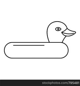 Swim ring duck icon. Outline swim ring duck vector icon for web design isolated on white background. Swim ring duck icon, outline style