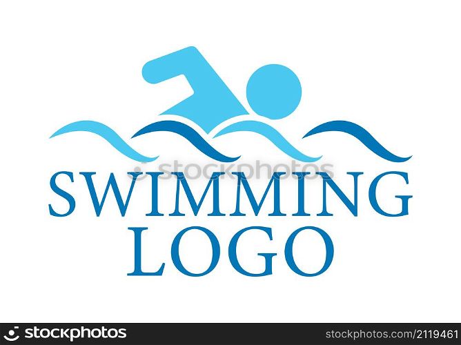 Swimmer icon. Man swim in pool logo or sign. Swimming in water vector symbol. Vector illustration.. Swimmer icon. Man swim in pool logo or sign.