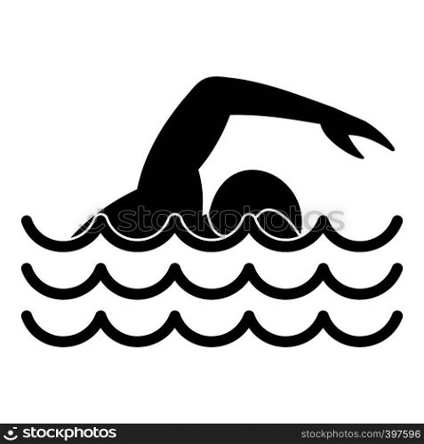 Swimmer icon. Simple illustration of swimmer vector icon for web. Swimmer icon, simple style