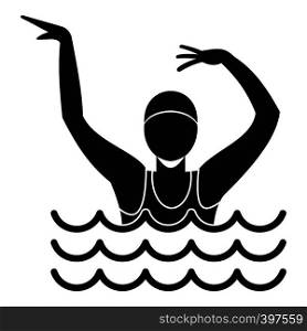Swimmer in a swimming pool icon. Simple illustration of swimmer in a swimming pool vector icon for web. Swimmer in a swimming pool icon, simple style